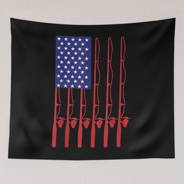 Artikelvorschau, Fathers Day Fishing flag gift T-Shirt entworfen und verkauft von Happy-Luxemb.
