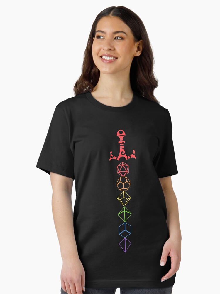 Thumbnail 2 of 7, Essential T-Shirt, Rainbow Dice Sword Tabletop RPG Gaming designed and sold by pixeptional.