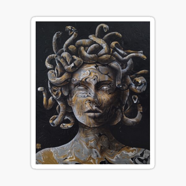 Medusa head with snakes instead of hair, hyper realistic, mystic,  chiaroscuro, painting on Craiyon