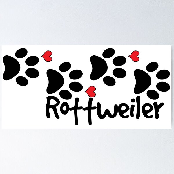 Item preview, DOG PAWS LOVE ROTTWEILER DOG PAW I LOVE MY DOG PET PETS PUPPY STICKER STICKERS DECAL DECALS designed and sold by DESTINATIONS DECAL.