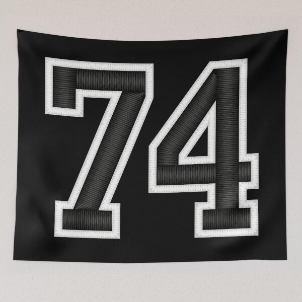 Item preview, 74 Black Jersey Sports Number seventy-four Football 74 designed and sold by elhefe.