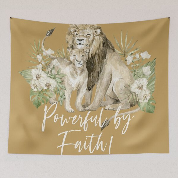 Item preview, POWERFUL BY FAITH! (LION) designed and sold by Paper Bee Gift Shop.