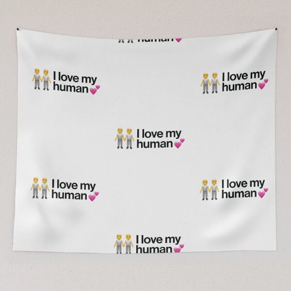 Item preview, I Love My Human - Two People Holding Hands - LGBTQ+ Pride Emoji designed and sold by ImTy.