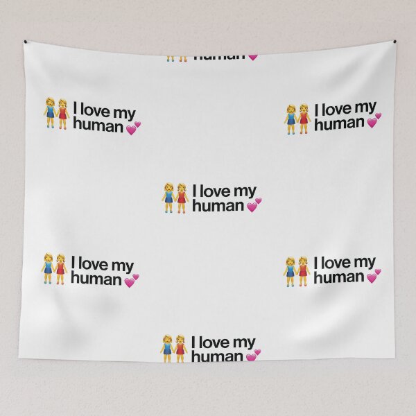 Item preview, I Love My Human - Two Women Holding Hands - LGBTQ+ Pride Emoji designed and sold by ImTy.
