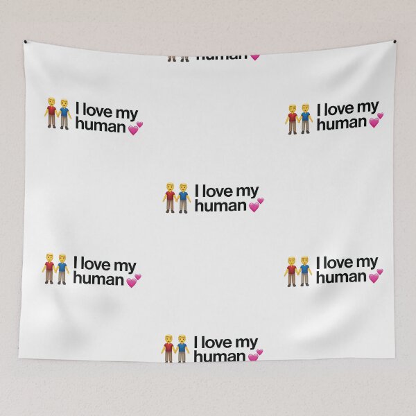 Item preview, I Love My Human - Two Men Holding Hands - LGBTQ+ Pride Emoji designed and sold by ImTy.