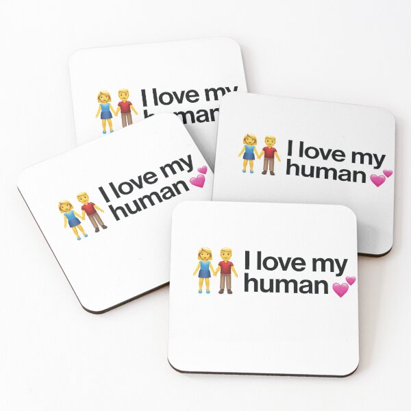 Item preview, I Love My Human - Woman and Man Holding Hands - LGBTQ+ Pride Emoji designed and sold by ImTy.