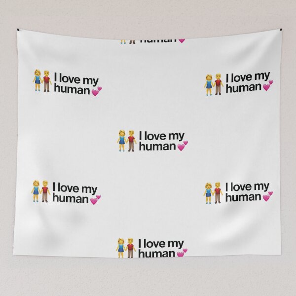 Item preview, I Love My Human - Woman and Man Holding Hands - LGBTQ+ Pride Emoji designed and sold by ImTy.