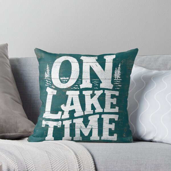 Item preview, On Lake Time Sign, Rustic Lake Sign, Lake House Turquoise Vintage Sign designed and sold by PaulLesser.