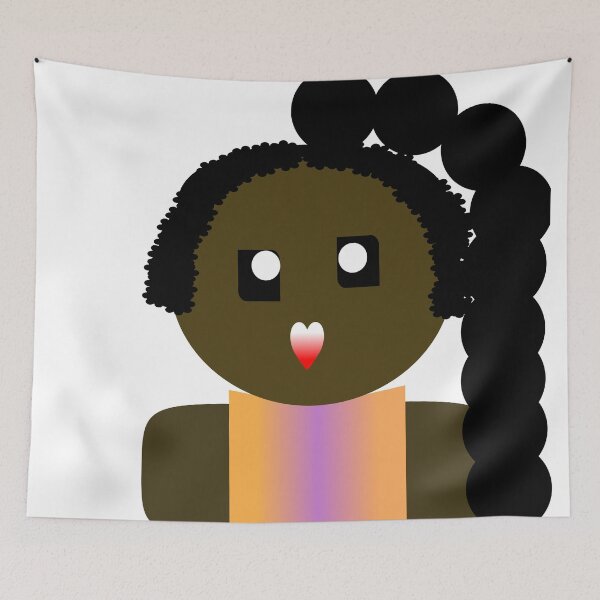 Item preview, CUTE GIRL WITH ONE BUBBLE PONTAIL  designed and sold by RetroPlaceee.