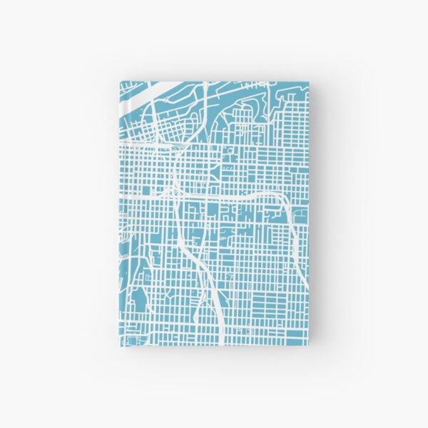 Kansas City Map - Baby Blue Hardcover Journal