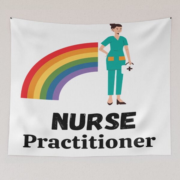 Item preview, Cute Nurse Pediatric Practitioner With Unicorn rainbow designed and sold by chetan786.