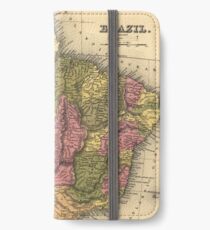 Vintage Map of Brazil (1846) iPhone Wallet/Case/Skin