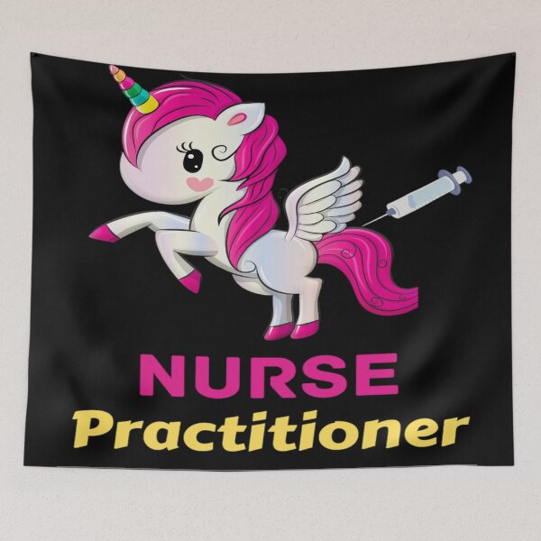 Item preview, Cute Nurse Pediatric Practitioner With Unicorn rainbow designed and sold by chetan786.
