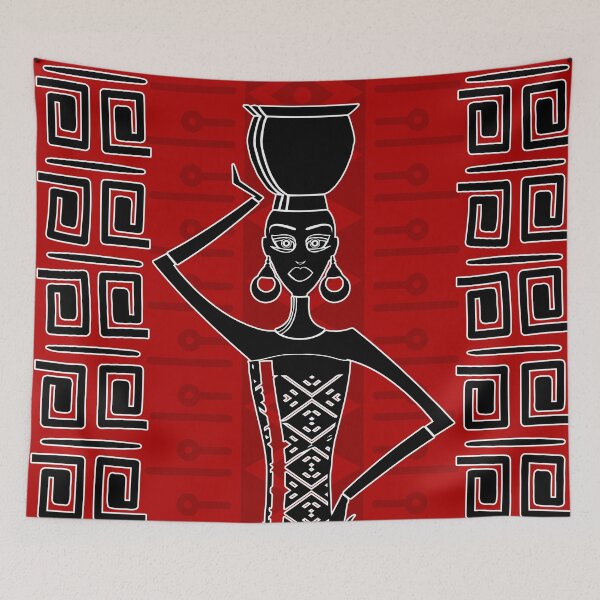 Item preview, African Ethic Ornament Black and red N1 designed and sold by k9printart.