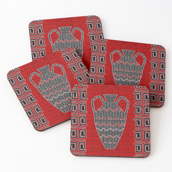 Item preview, African Ethic Ornament Black and red N5 designed and sold by k9printart.