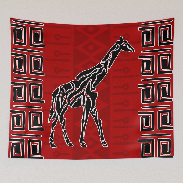 Item preview, African Ethic Ornament Black and red N7 designed and sold by k9printart.