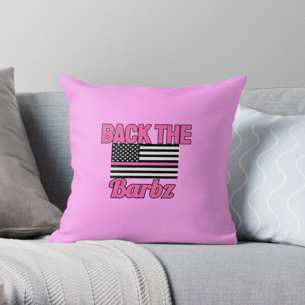 back the barbz Throw Pillow