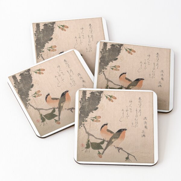 Item preview, Japanese Vintage Art (2 Bullfinch Birds On A Branch) designed and sold by Pendy777.