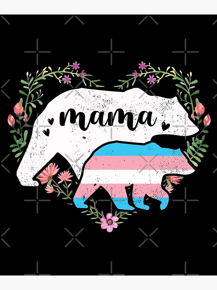 Lgbtq Mama Bear Transgender Pride Flag Gay Equal Mother Mom Poster