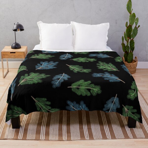 Item preview, Blue and green pine branches pattern designed and sold by KamTamDesigns11.