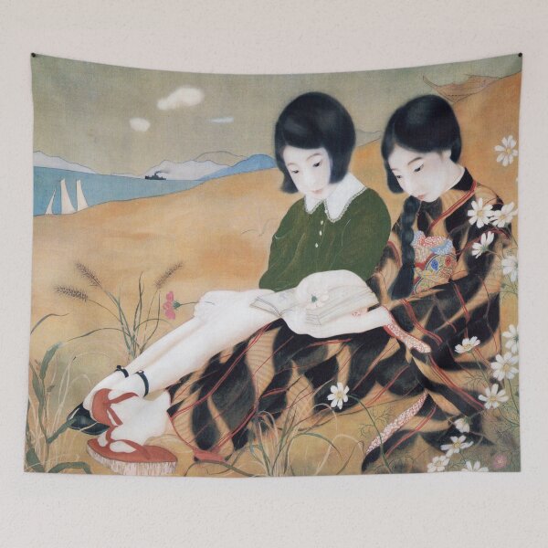 Item preview, Japanese Vintage Art (2 Girls On A beach) designed and sold by Pendy777.