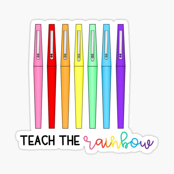 Teach with Flair Quote with Teal Flair Pen Sticker for Sale by