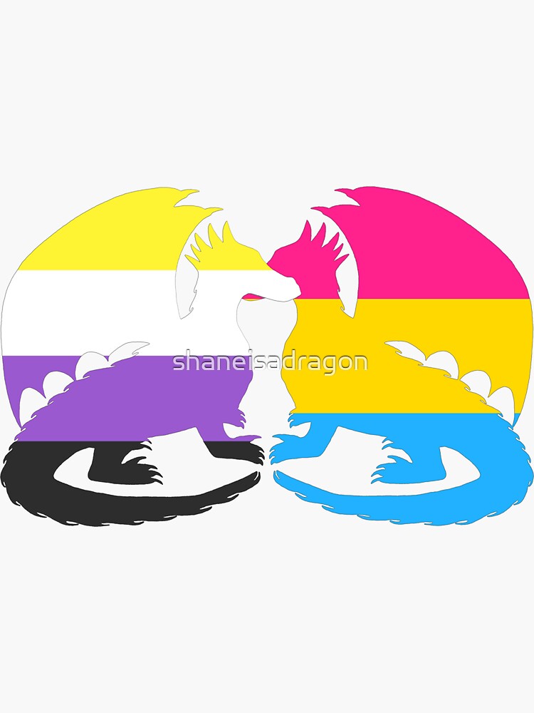 Nonbinary Pansexual Pride Dragons Sticker For Sale By Shaneisadragon Redbubble 4448