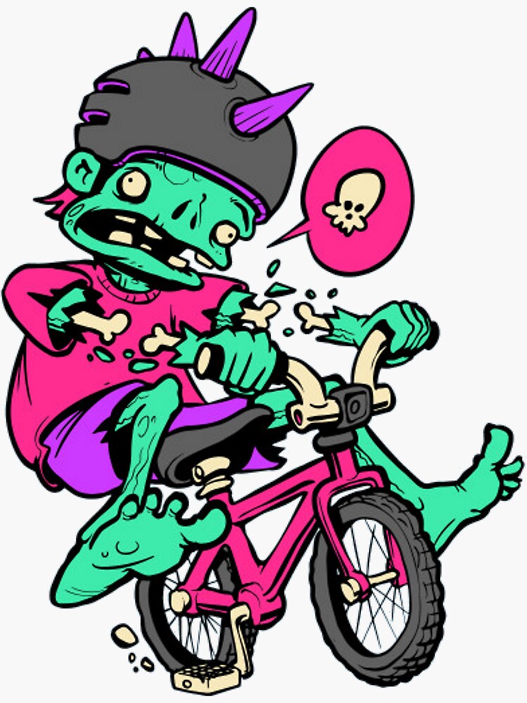 Bmx Zombie Sticker For Sale By Mintarnusutardi Redbubble