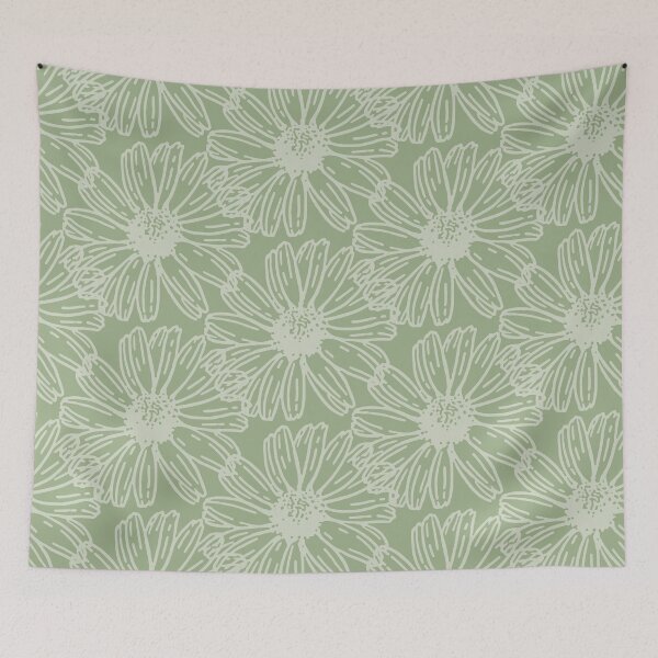 Item preview, Sage Green Aesthetic Floral Print designed and sold by LemonCinammon.