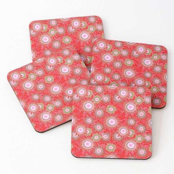 Item preview, Retro Daisy Meadows - Red and Green designed and sold by Squarebird.