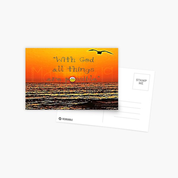 "With God..." Postcard