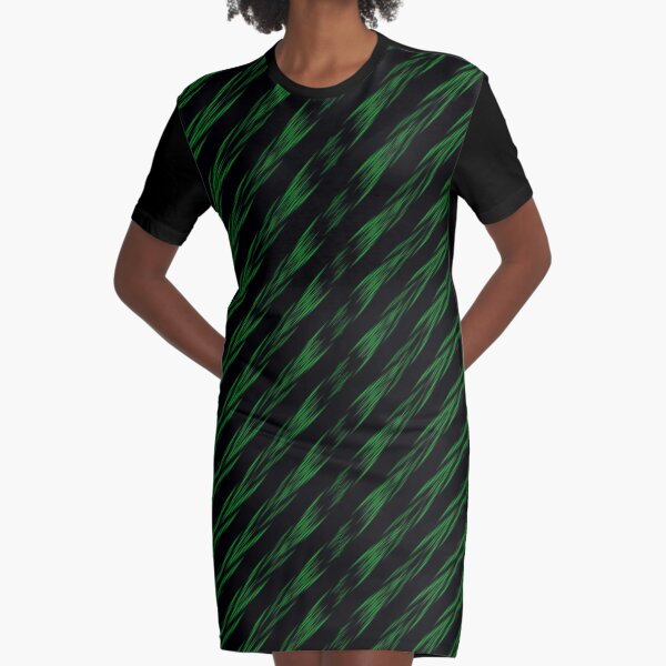 Ancient Batik Motif - Green Graphic T-Shirt Dress