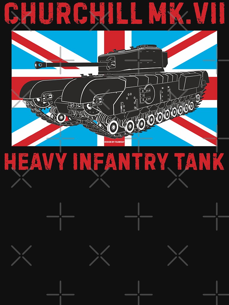 Churchill MK.VII on the background of the British flag Essential T-Shirt  for Sale by FAawRay