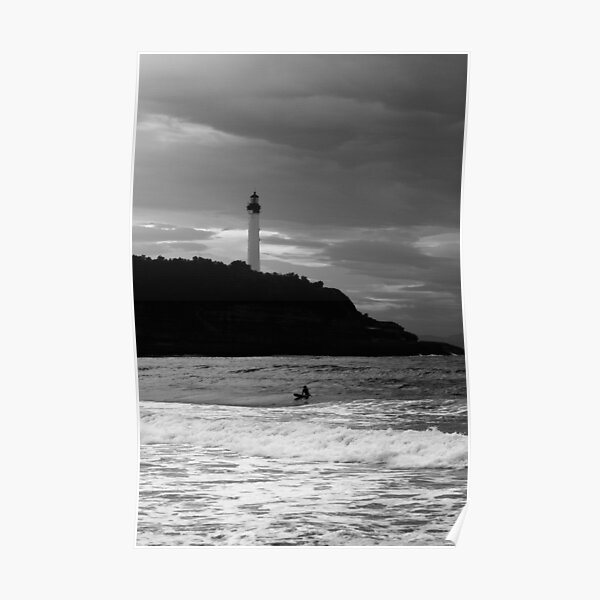 Lone Surfer Biarritz Poster