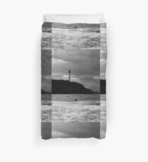 Lone Surfer Biarritz Duvet Cover