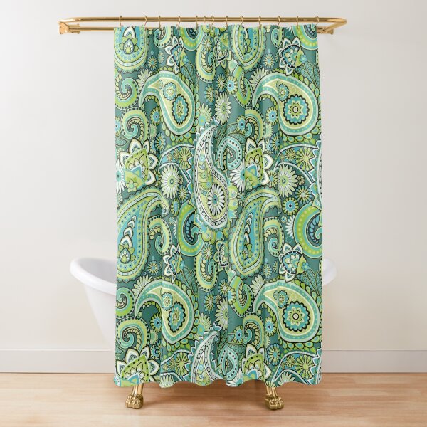 Details about   Shower Curtain Gilded Paisley 72×75 