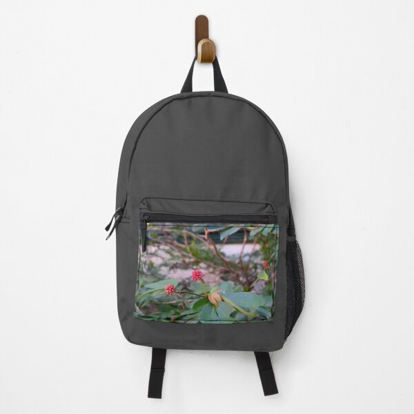 Item preview, Reddish Rasberry Flower Green Nature Aesthetic Print designed and sold by Eyanosa Native Design.
