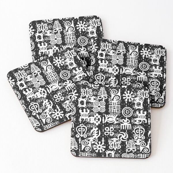 Item preview, Adinkra Symbols White Pattern by the Akan people (Ghana and Cote d'Ivoire) designed and sold by RICO ANIMATIONS.