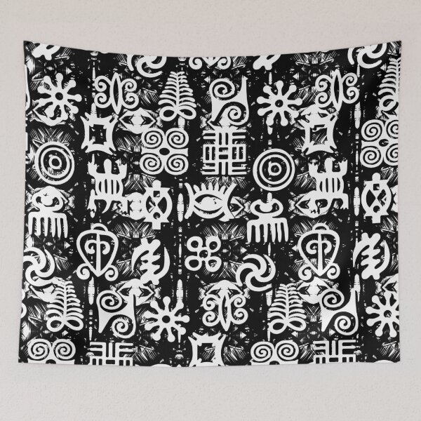 Item preview, Adinkra Symbols White Pattern by the Akan people (Ghana and Cote d'Ivoire) designed and sold by RICO ANIMATIONS.