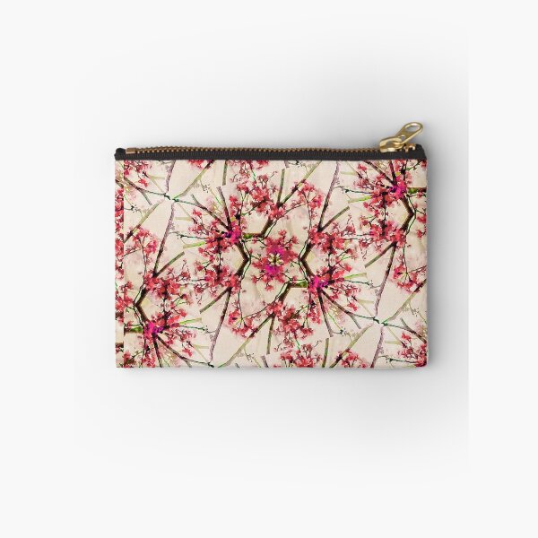 Item preview, Red Deco Geometric Nature Collage Floral Motif designed and sold by DFLC Prints.