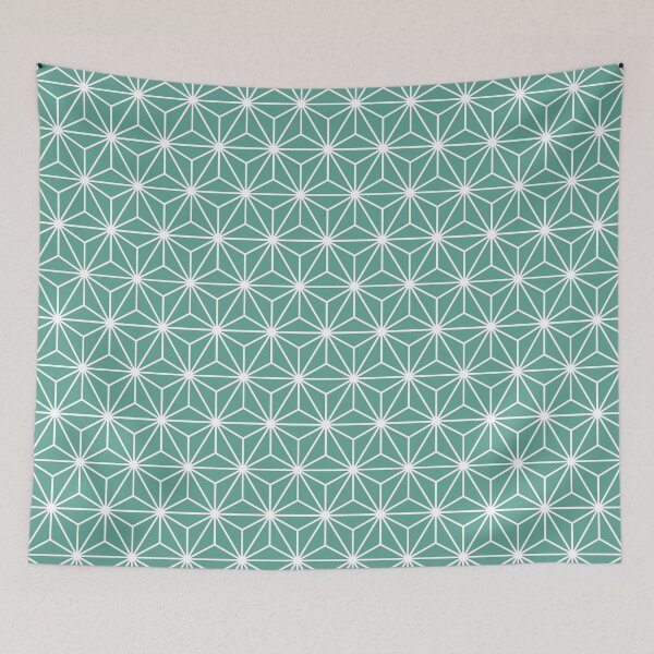 Item preview, Polished Pine Green White Asanoha - Japanese Traditional Pattern designed and sold by KinitaDesign.