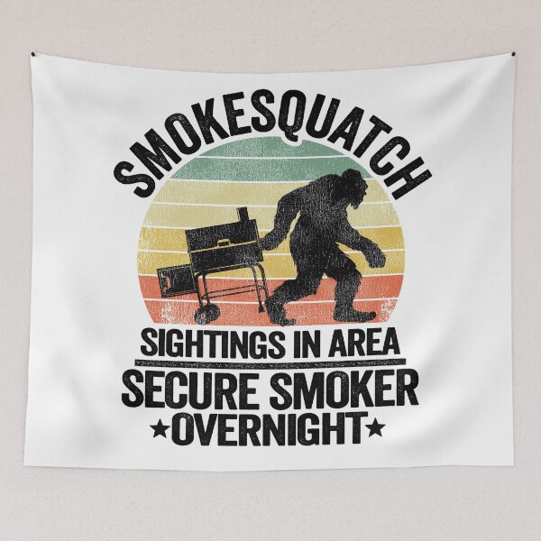 Item preview, Smokesquatch Sightings In Area Funny BBQ designed and sold by Stronzi.