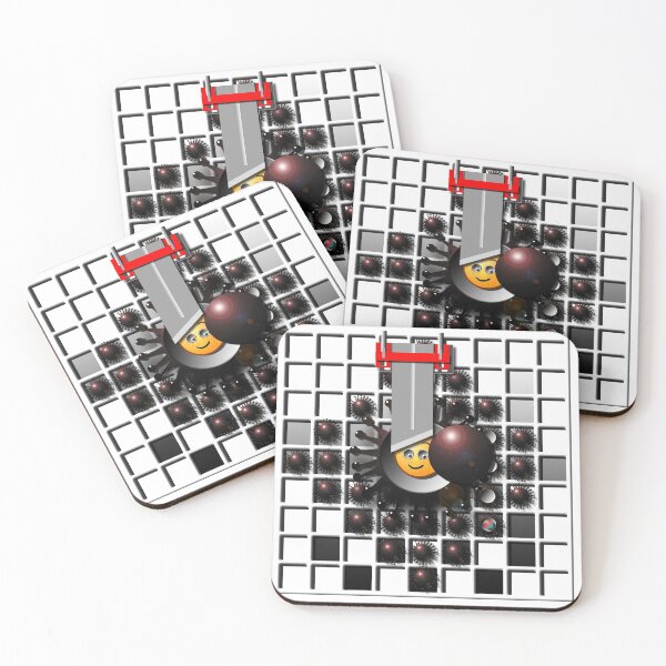 Item preview, Grid, squares, corona, smiley, (335) (black, white,) decorative, digital, colorful, abstract, designed and sold by Paszkan.