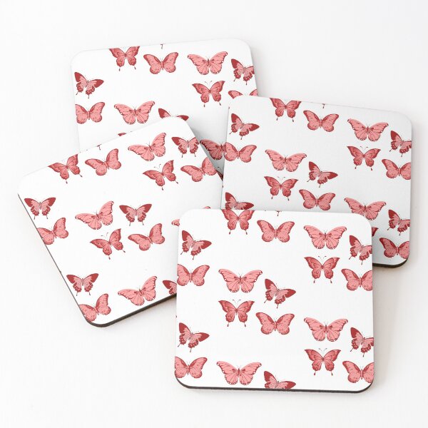 Item preview, Cute butterfly stickers pack (in coral red)  designed and sold by RebelliousRosee.