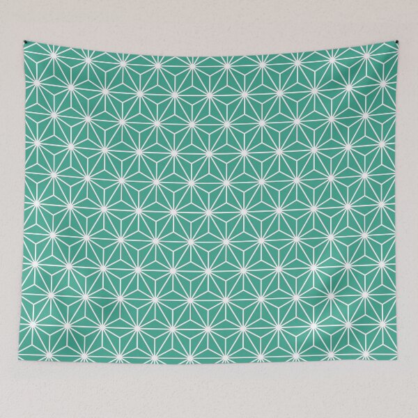 Item preview, Zomp Green White Asanoha - Japanese Traditional Pattern designed and sold by KinitaDesign.