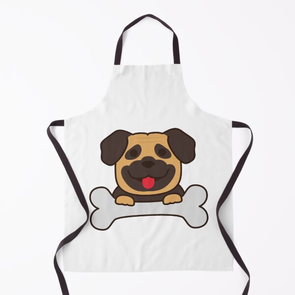 Item preview, Cute pug holding bone designed and sold by happyfunshop.