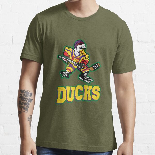 Mighty Ducks Cartoon Themed 90's Logo Tee | Essential T-Shirt