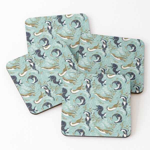 Item preview, Playful Otters - Turquoise designed and sold by appleyards.