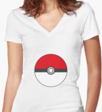 Pokeball Women's Fitted V-Neck T-Shirt