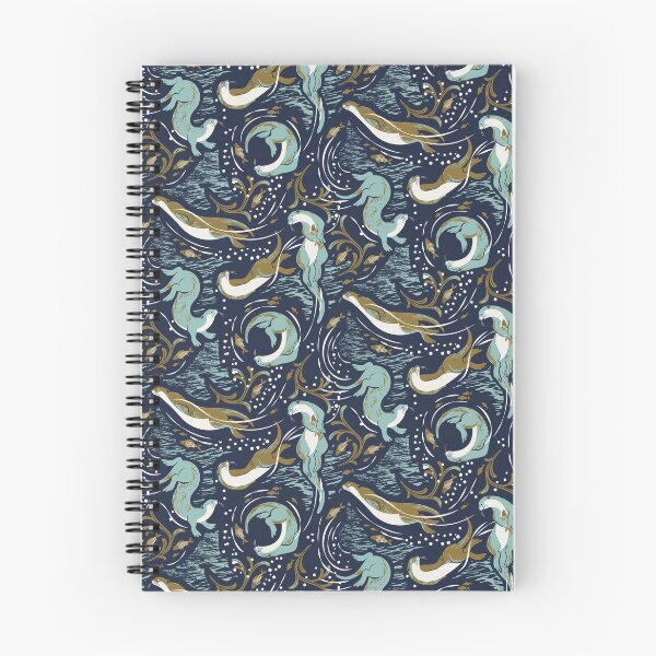 Item preview, Playful Otters - Navy designed and sold by appleyards.